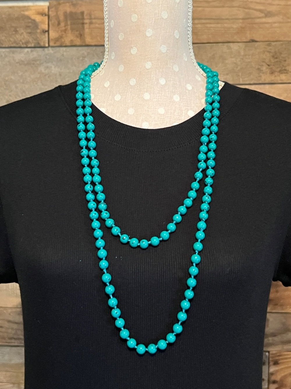 Turquoise Beaded Long Necklace - Women Jewelry